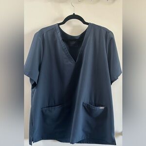 Figs Heather Blue Scrub Top